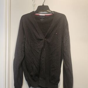 Tommy Hilfiger Men's Dark Gray Cardigan Sweater
